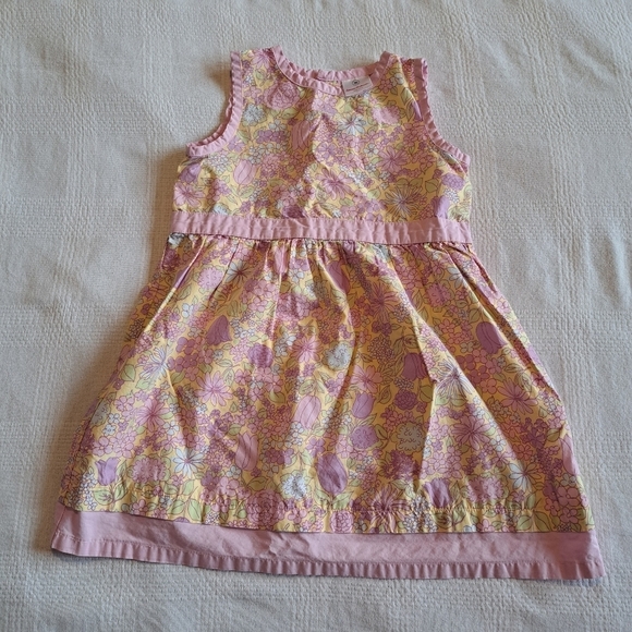 Hanna Andersson girls size 90 or 3T sleeveless floral dress - Picture 1 of 4